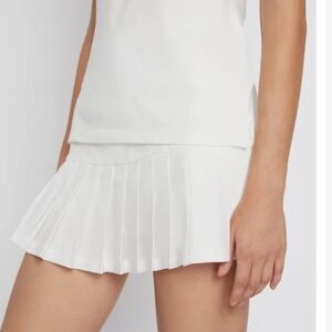 Tory Burch Women's Pleated-Hem Tennis Skirt white size large
